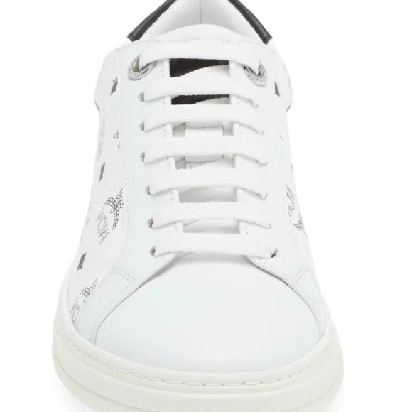 MCM men's signature logo white sneakers with MCM signature MCM men's signature logo white sneakers with MCM signature